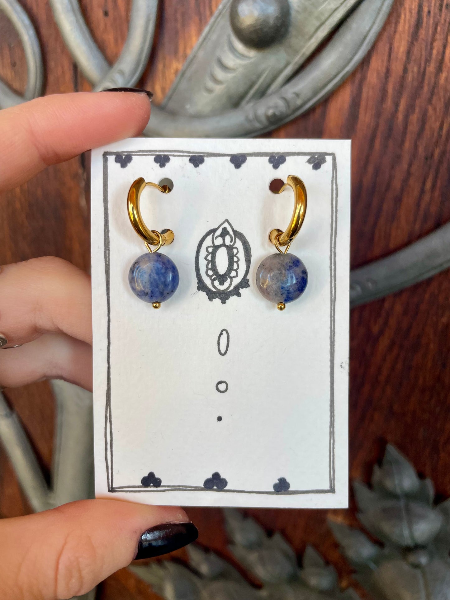 Blauer Mond Ohrringe gold