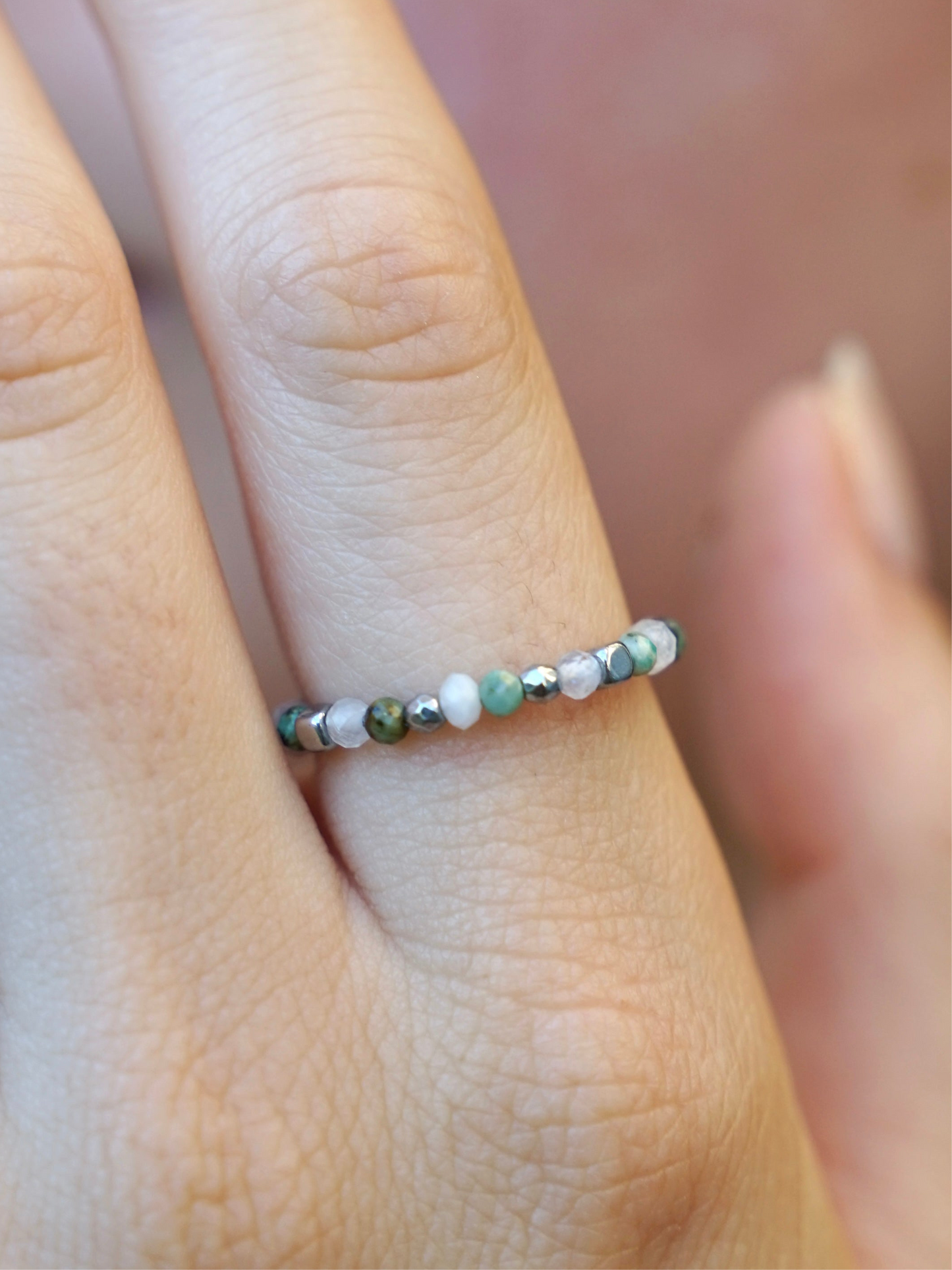 Türkis Mondstein Ring silber