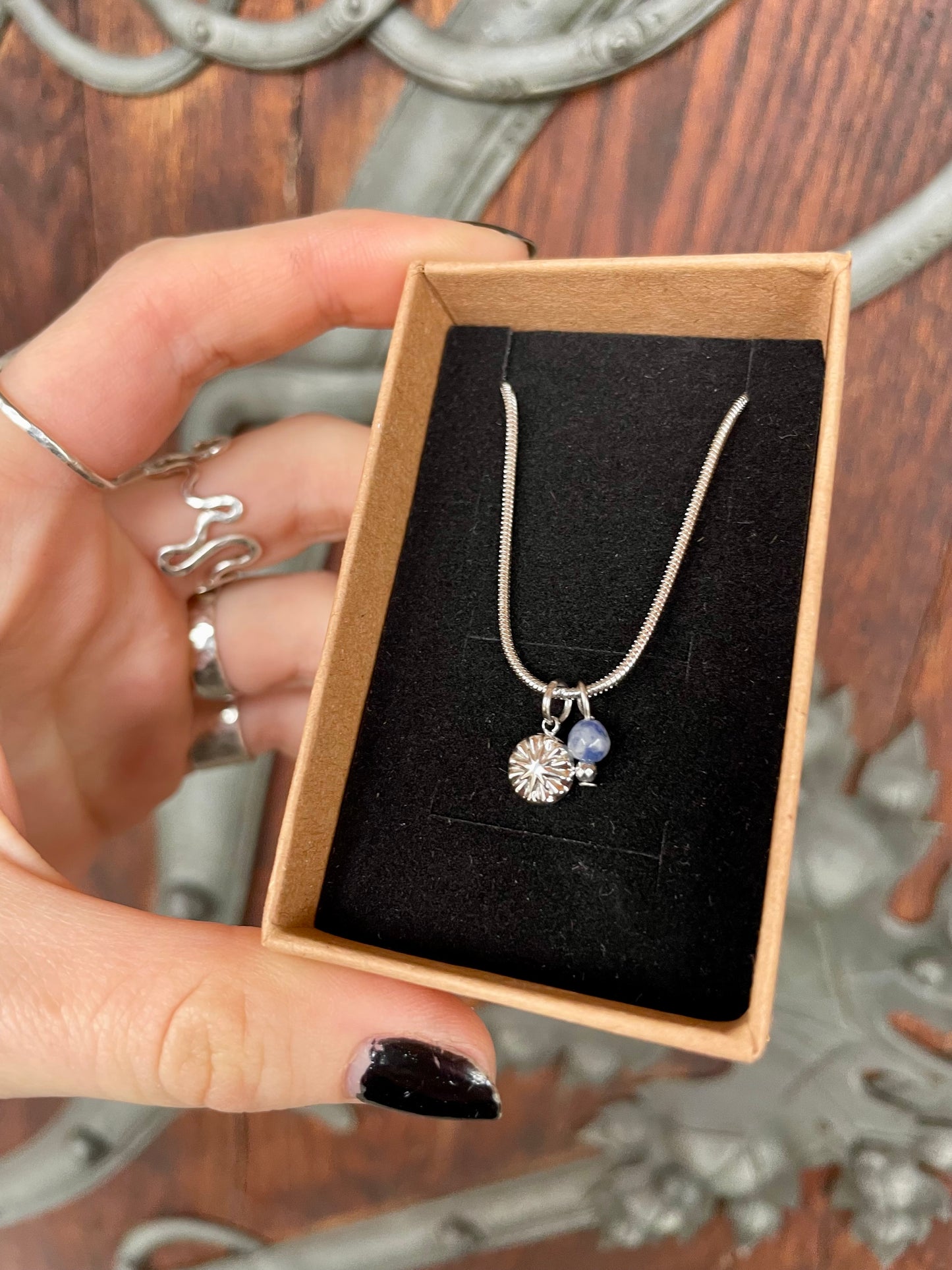 Kerala Kette Blau silber