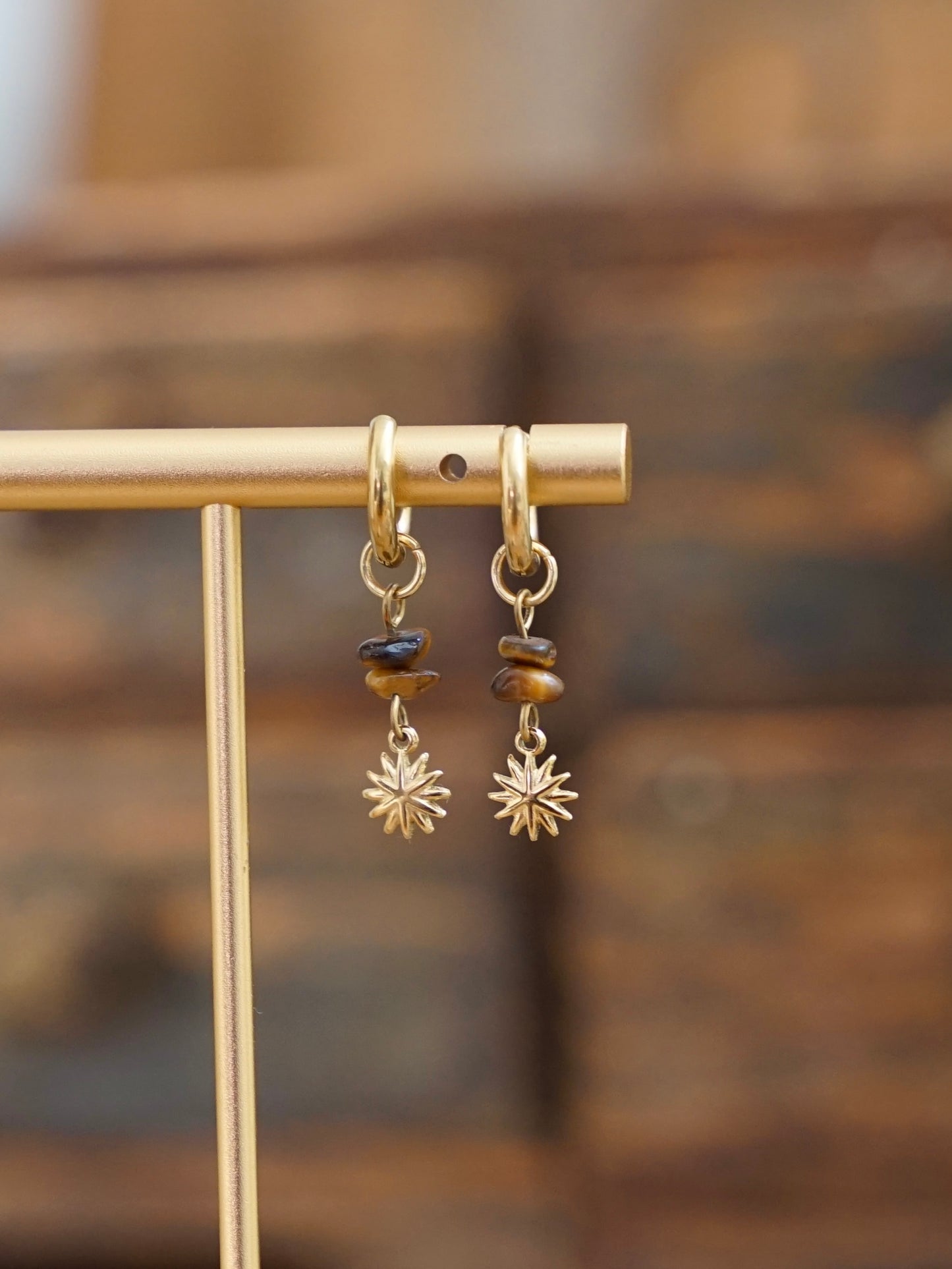 Aurea Ohrringe Tigerauge gold