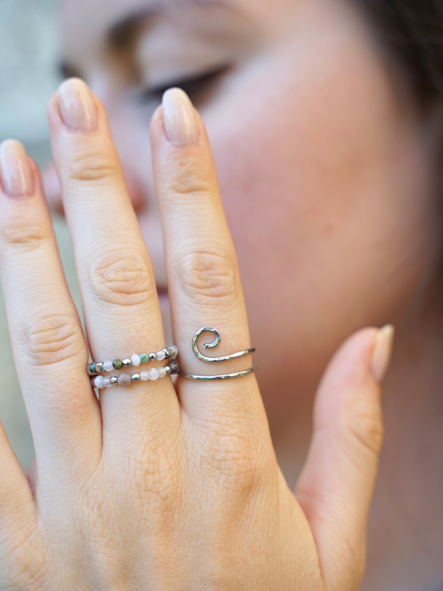 Spiral Ring Edelstahl