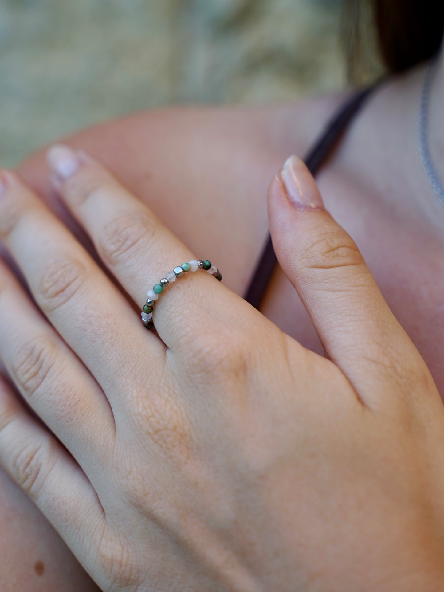 Türkis Mondstein Ring silber