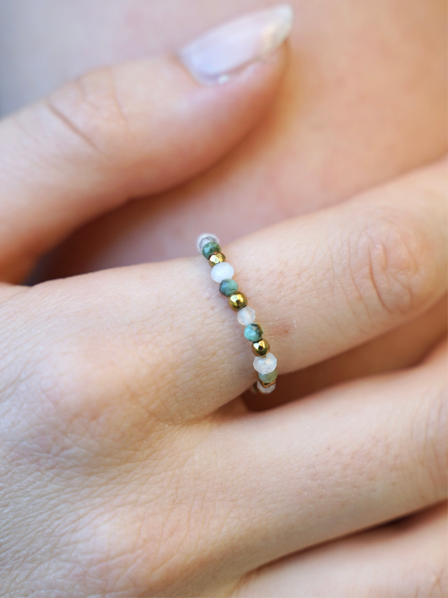Türkis Mondstein Ring gold