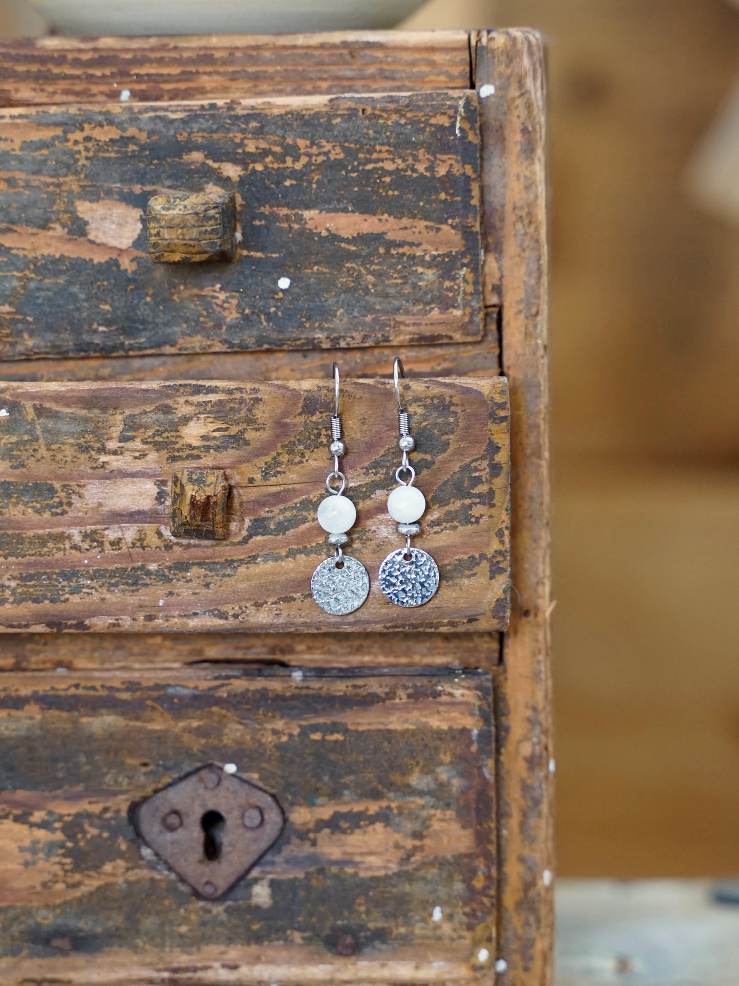 Moon shimmer earrings silver 