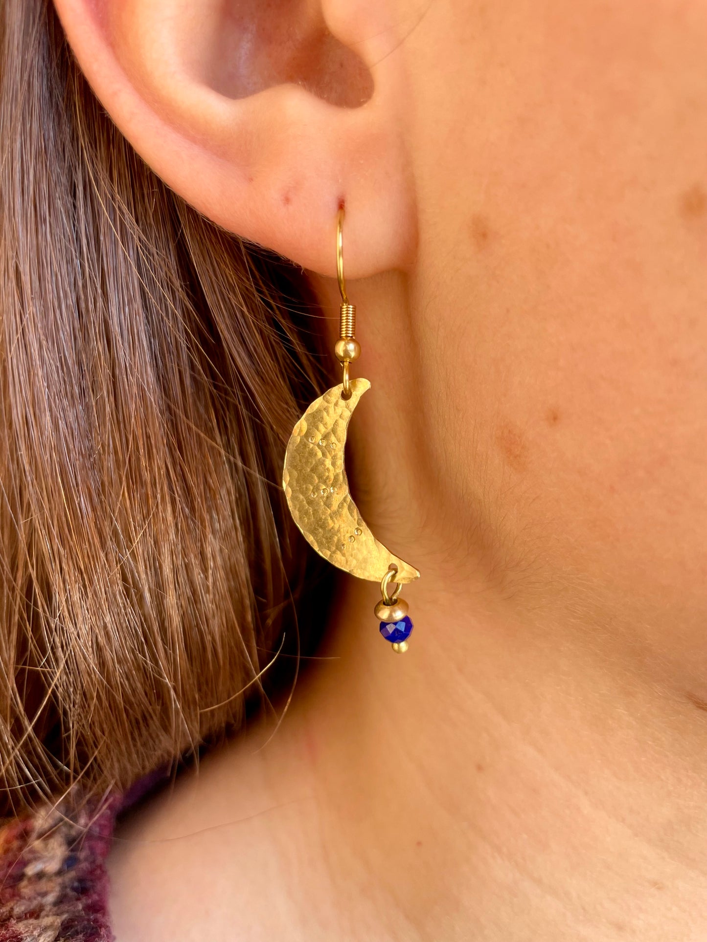 Boucles d'oreilles Luna lapis-lazuli