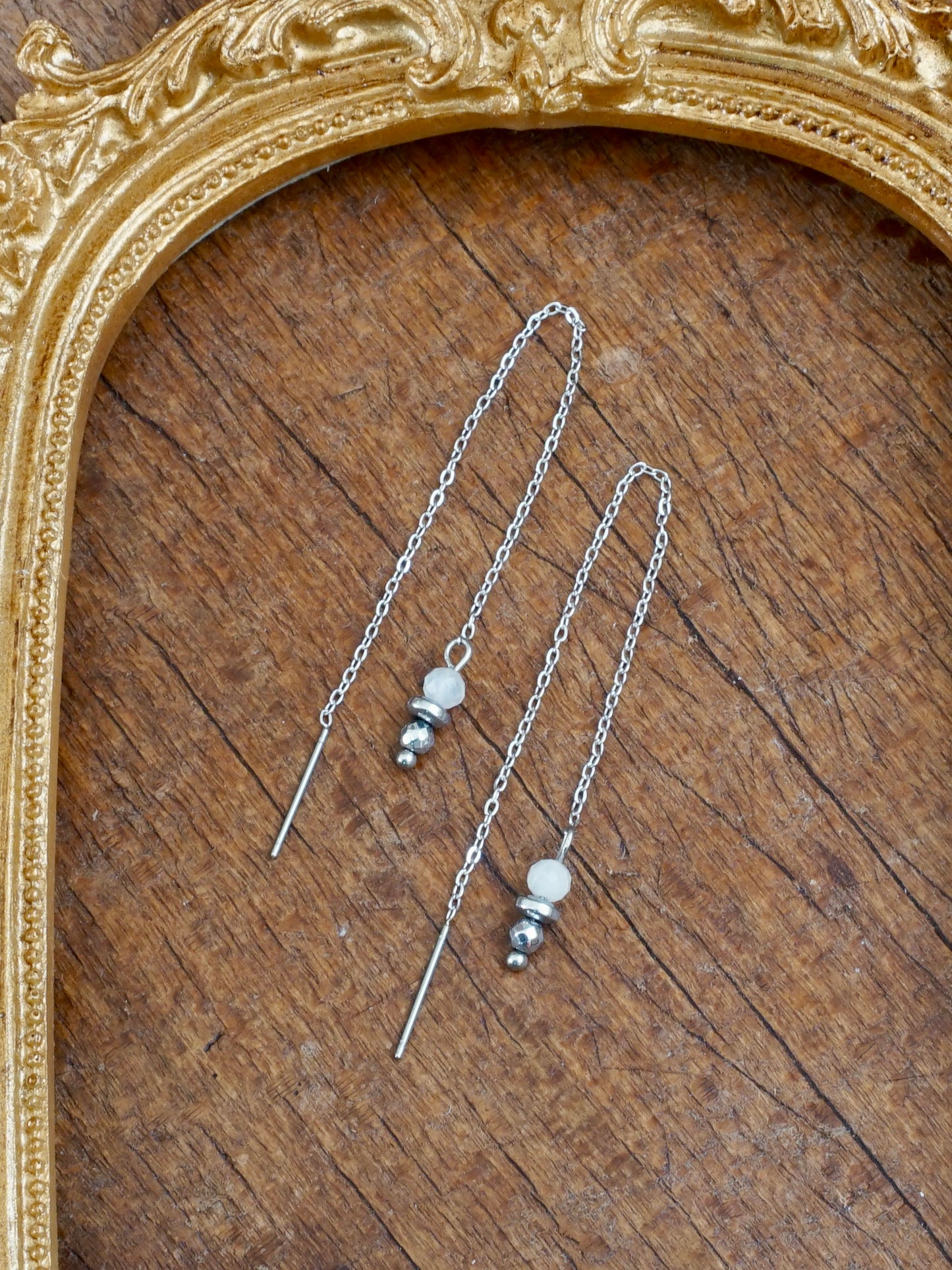 Lina Ohrringe Mondstein silber