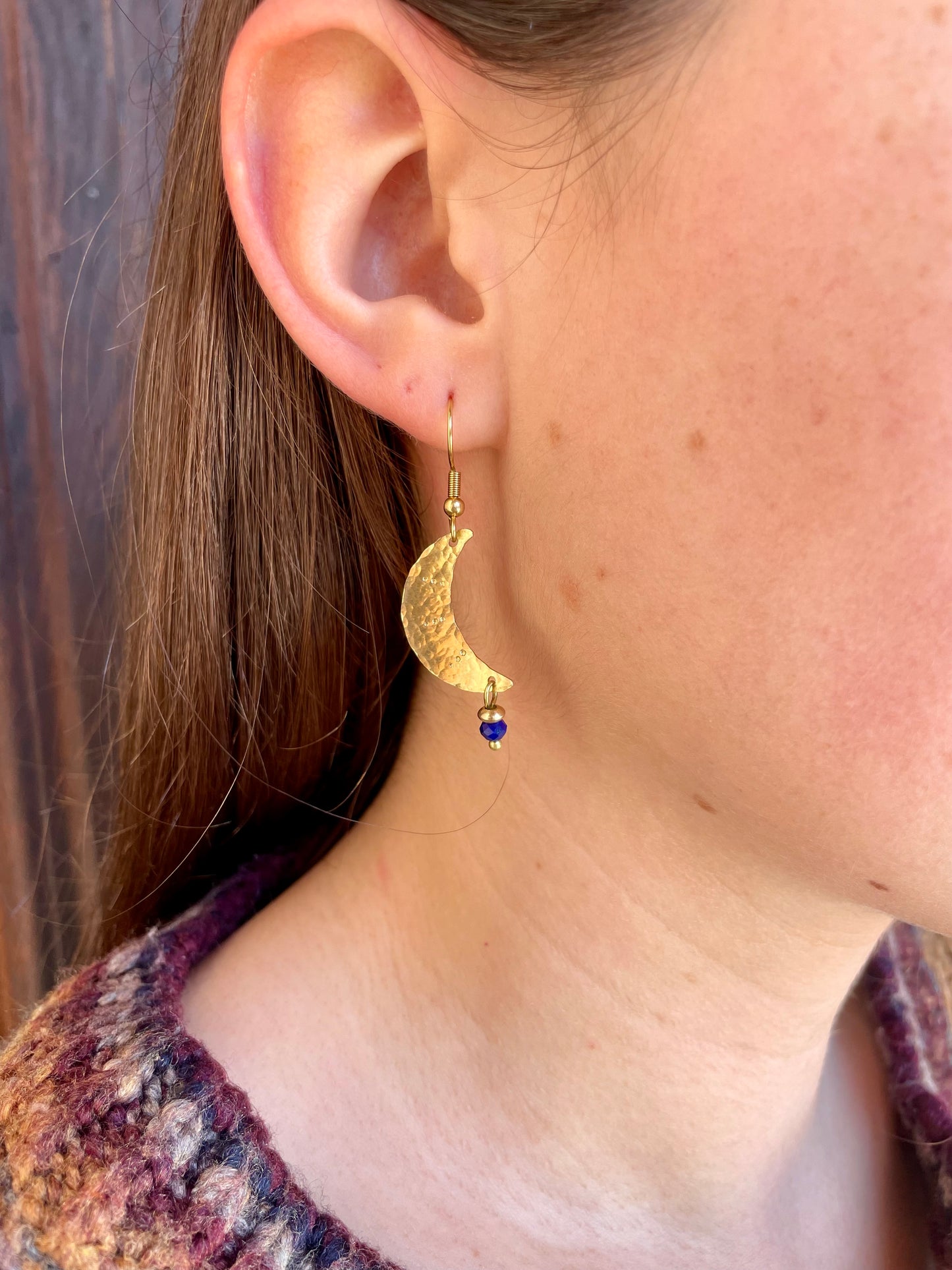 Boucles d'oreilles Luna lapis-lazuli