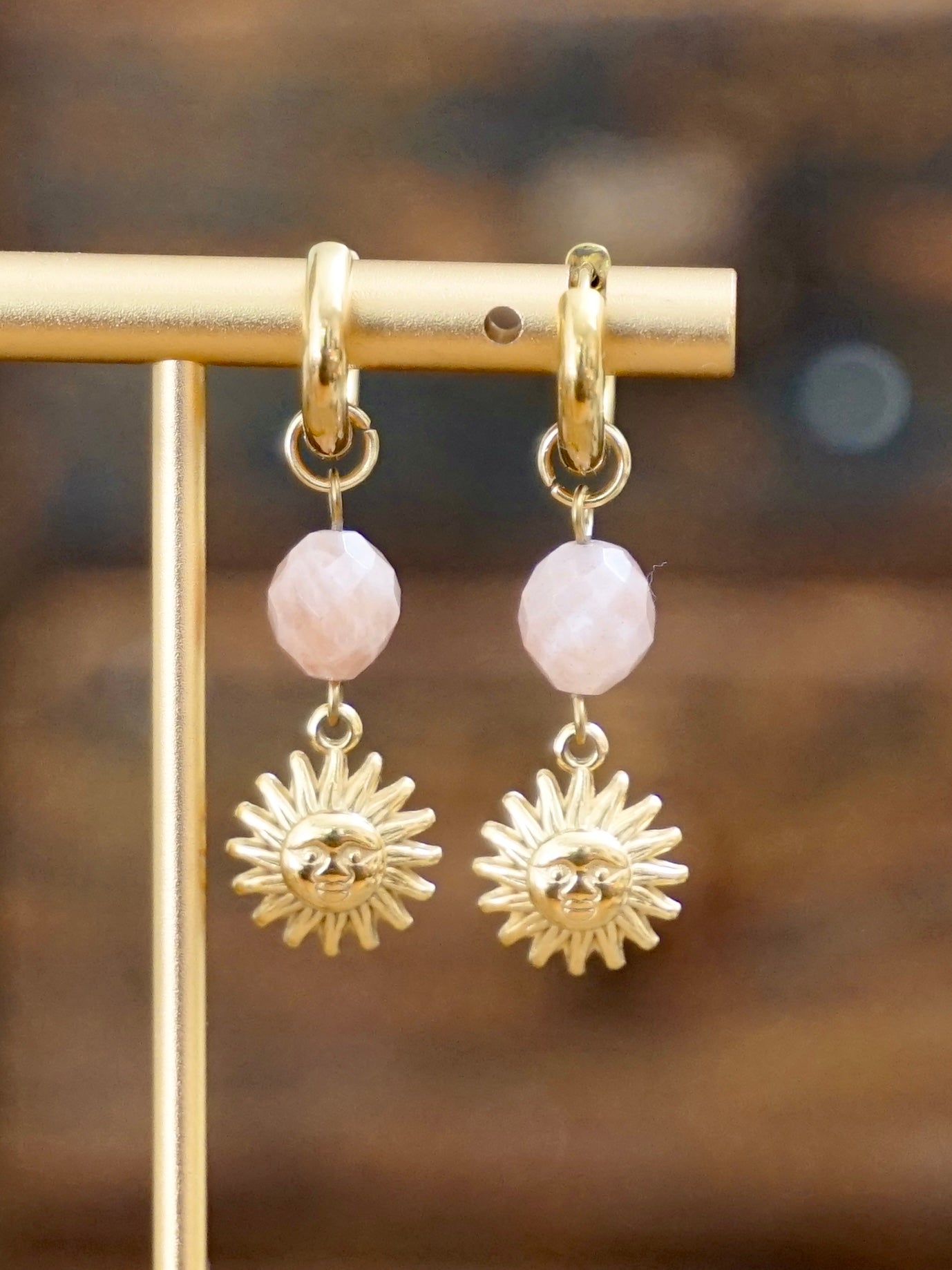 Anatera Ohrringe Mondstein gold