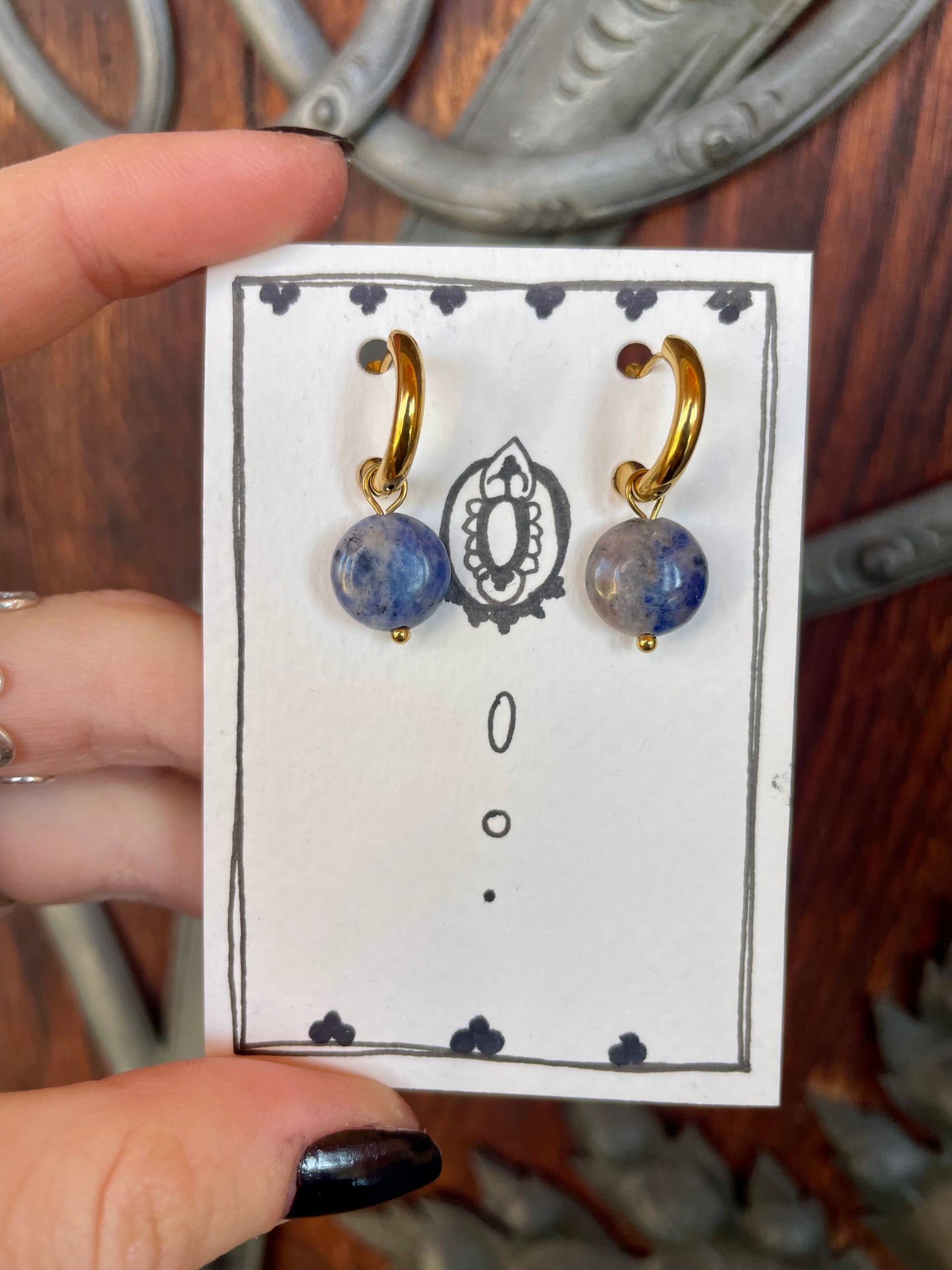 Blue Moon Earrings Gold