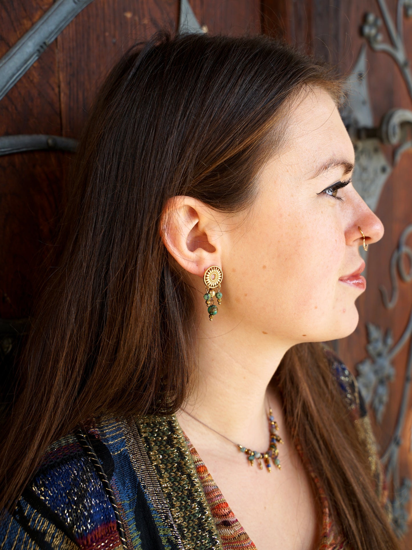 Mandala Ohrringe Türkis gold