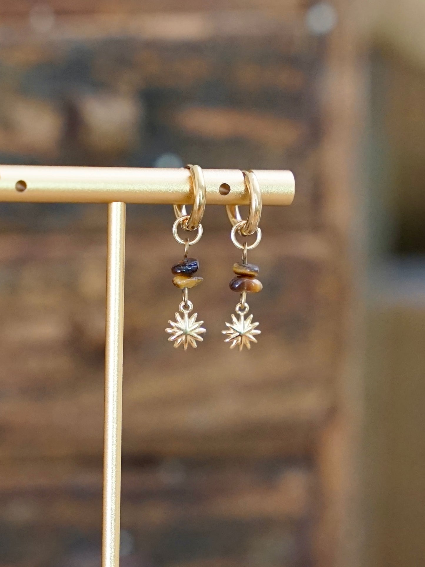 Aurea Ohrringe Tigerauge gold