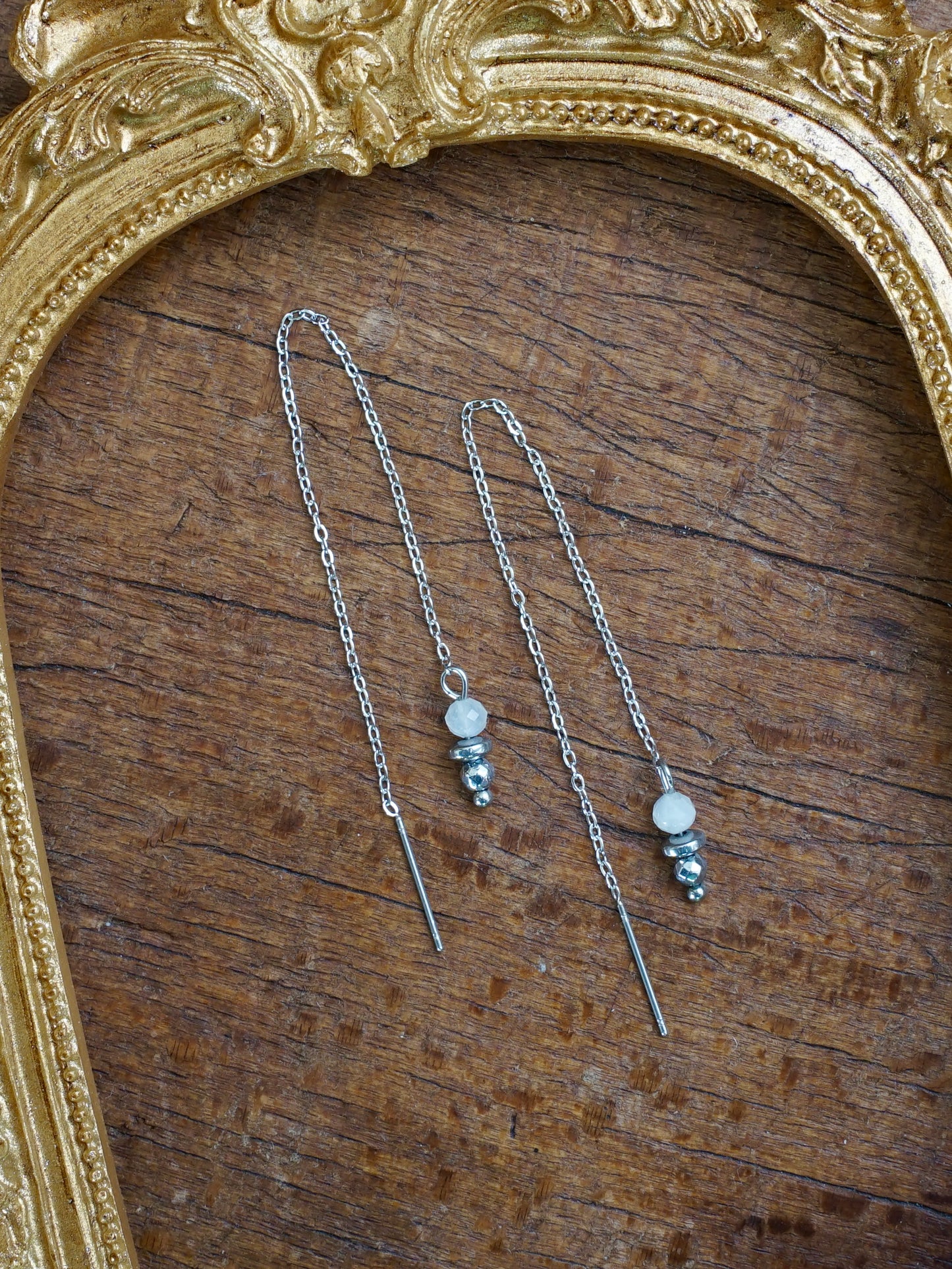 Lina Ohrringe Mondstein silber