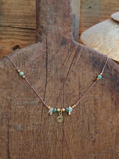 Spiral Kette Türkis gold