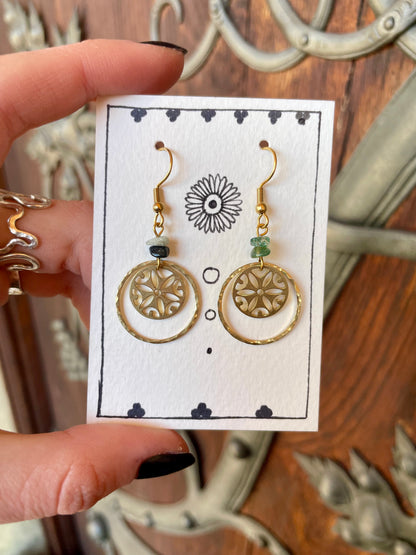 Boucles d'oreilles lumière forestière 