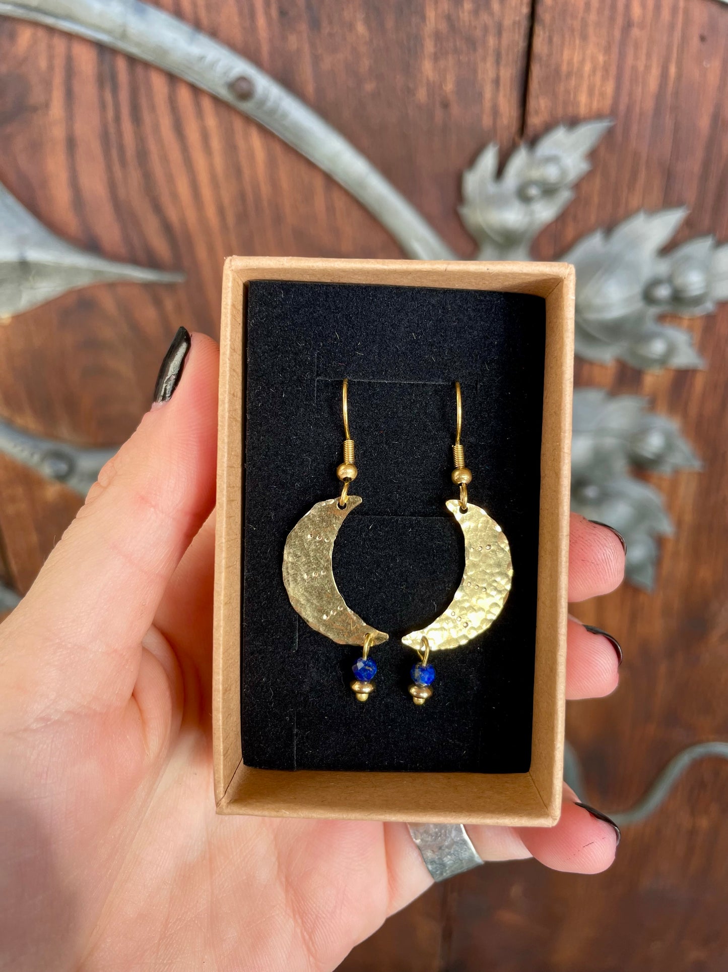 Boucles d'oreilles Luna lapis-lazuli