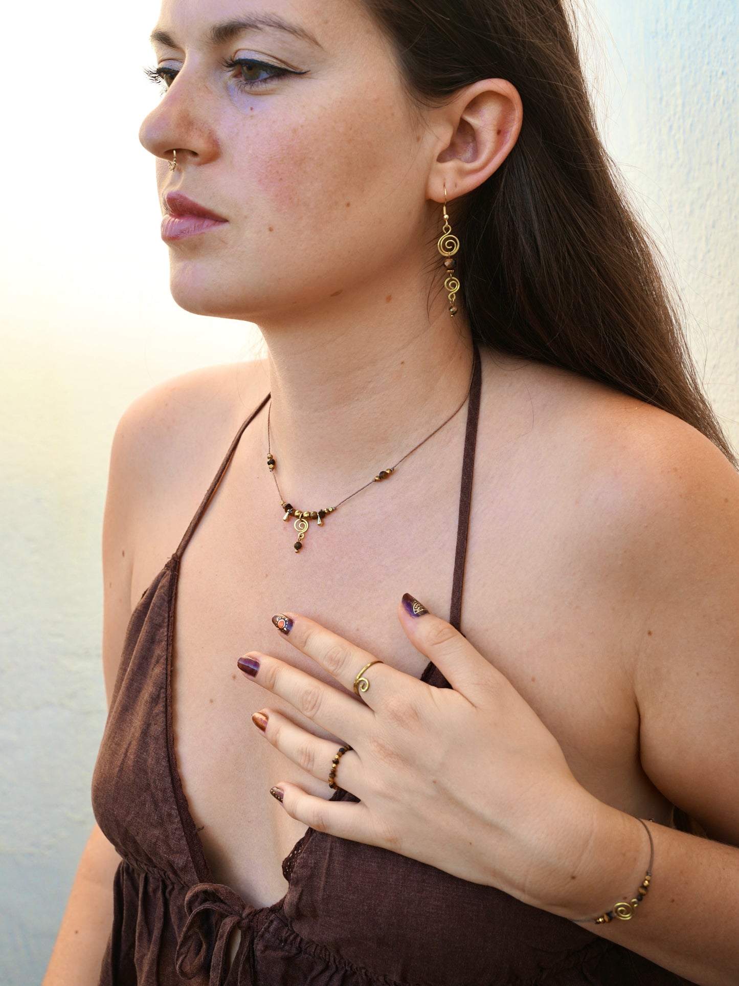 Terra Gold Set (Ohrringe & Kette)