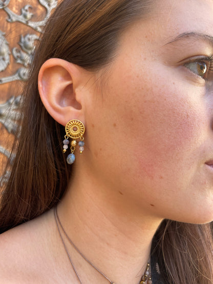 Mandala Earrings Blue 