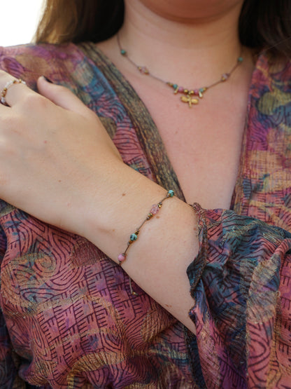Elfenzauber Set gold (Kette, Ohrringe & Armband)