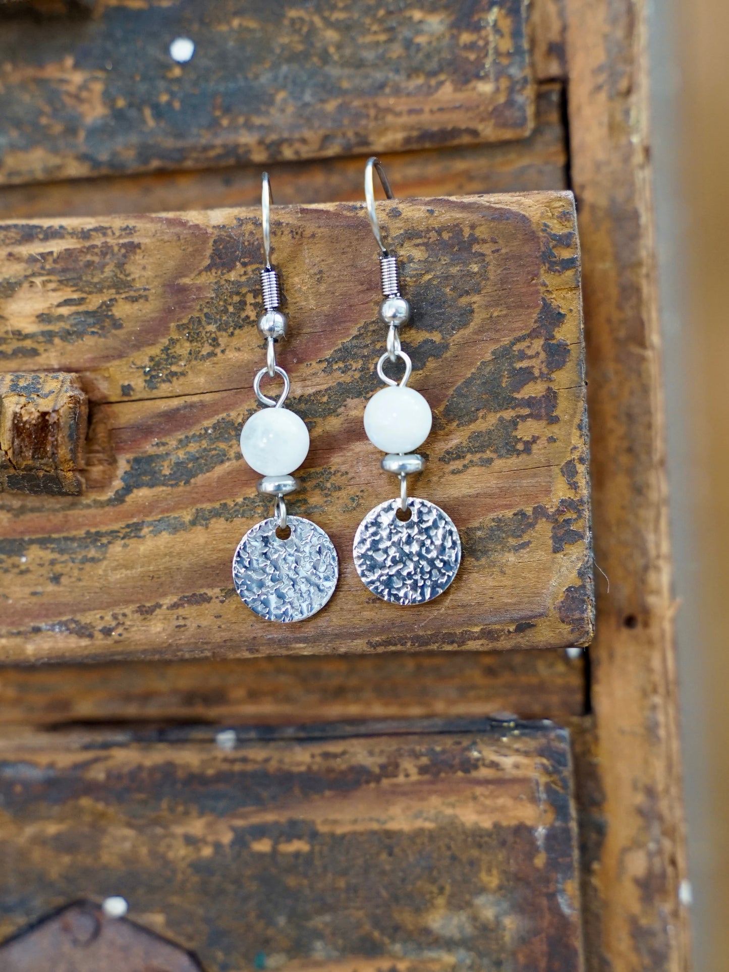 Moon shimmer earrings silver 