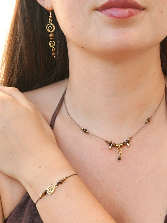 Terra Gold Set (Ohrringe, Kette & Armband)