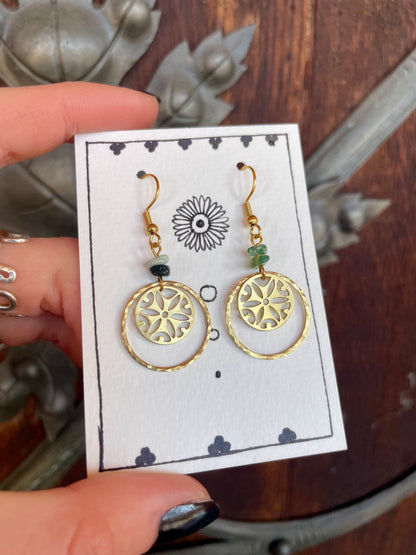 Boucles d'oreilles lumière forestière 