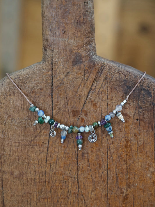 Elina Kette bunt silber