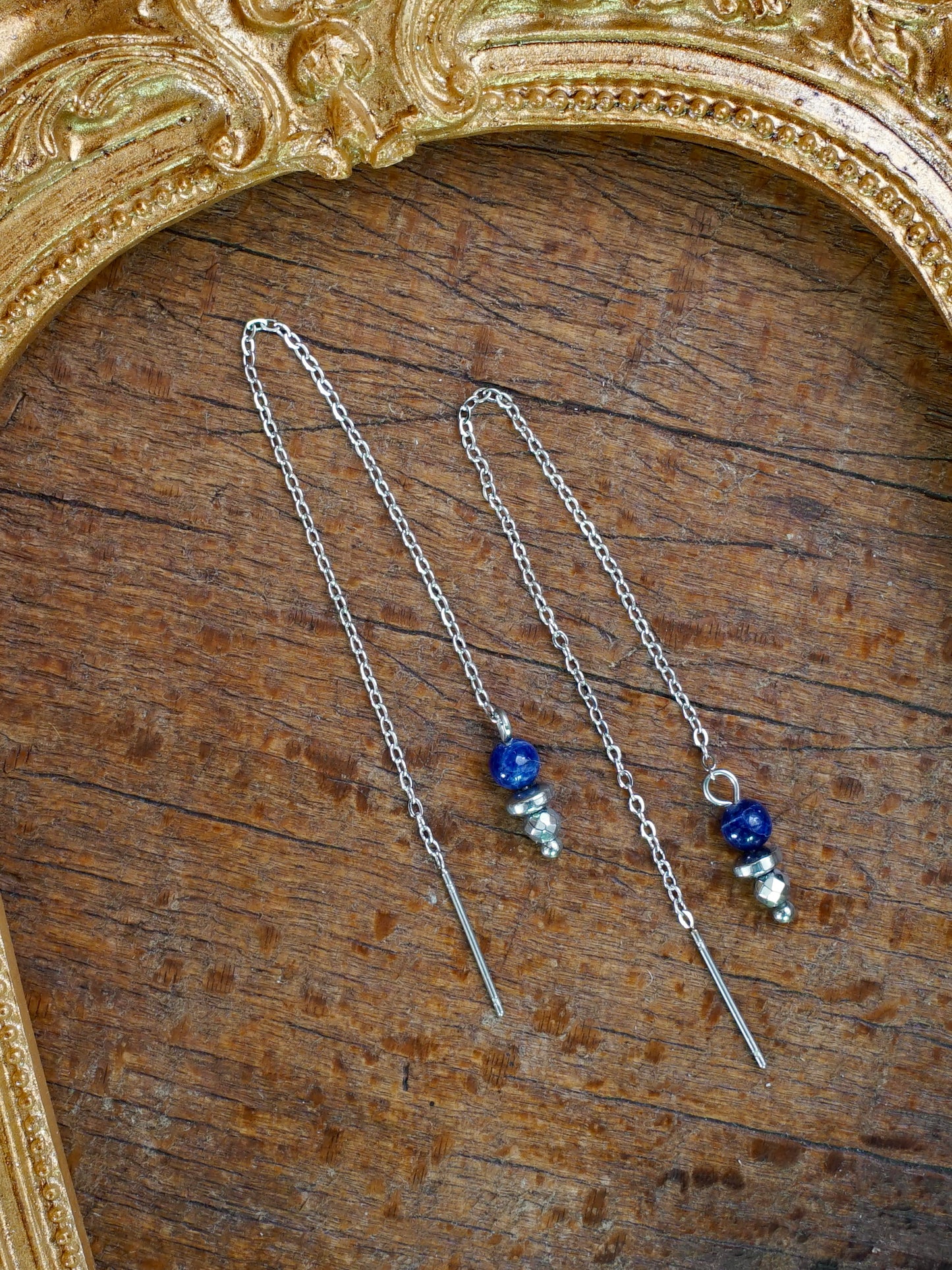 Lina Ohrringe Sodalith silber