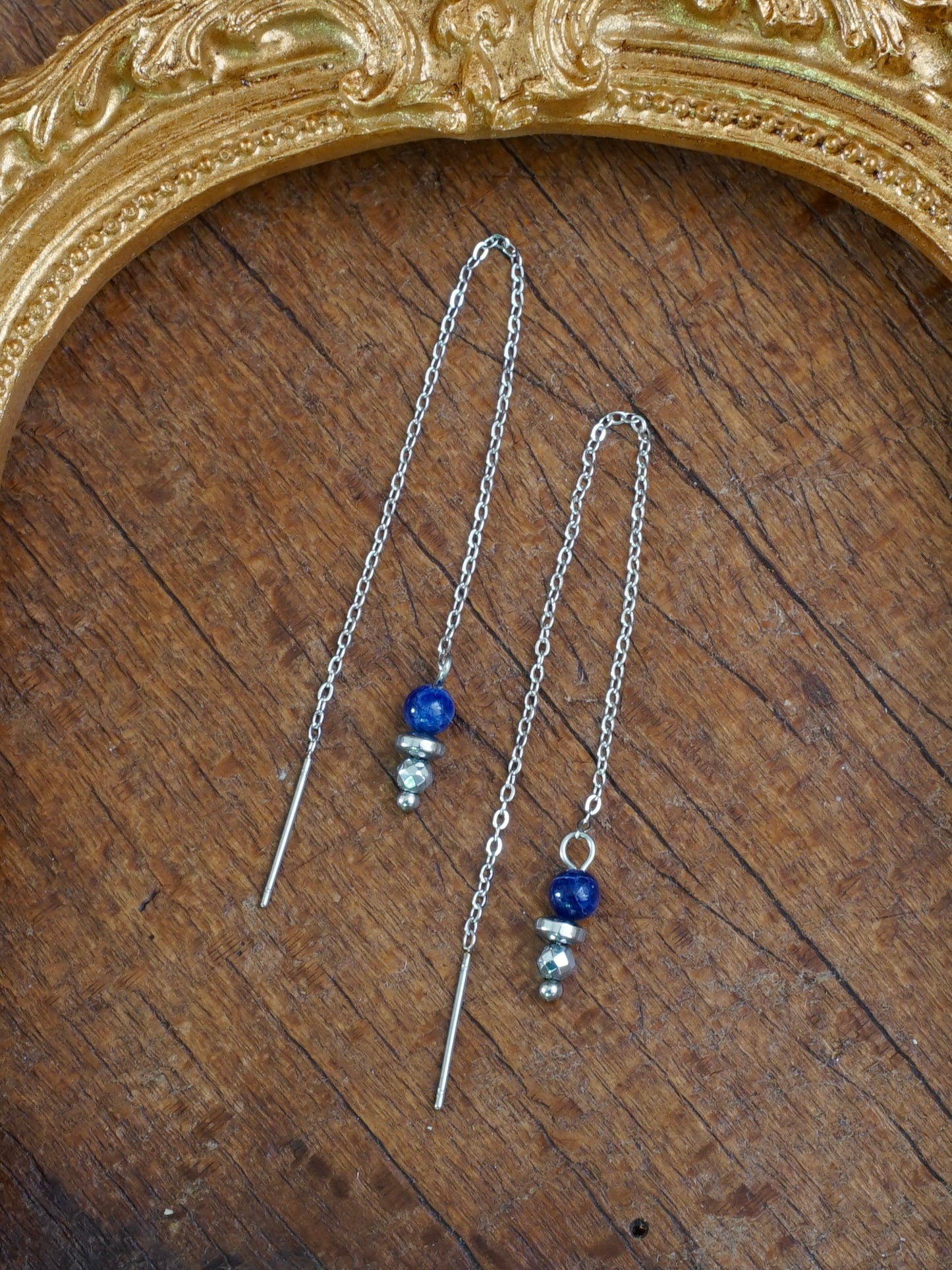 Lina Ohrringe Sodalith silber