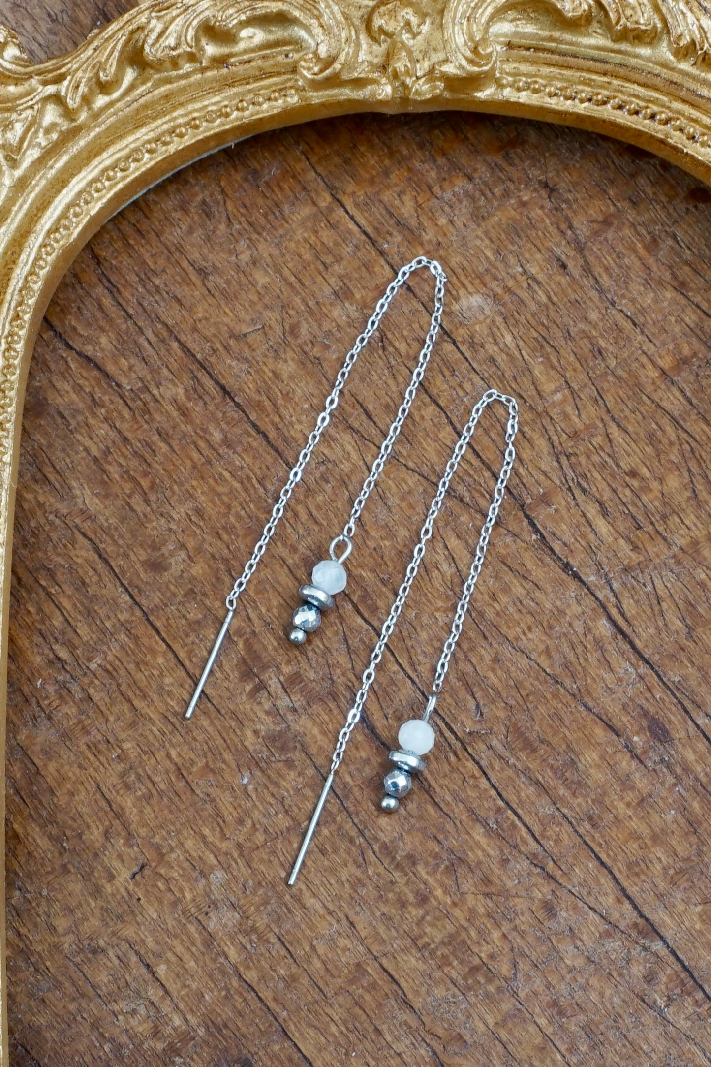 Lina Ohrringe Mondstein silber