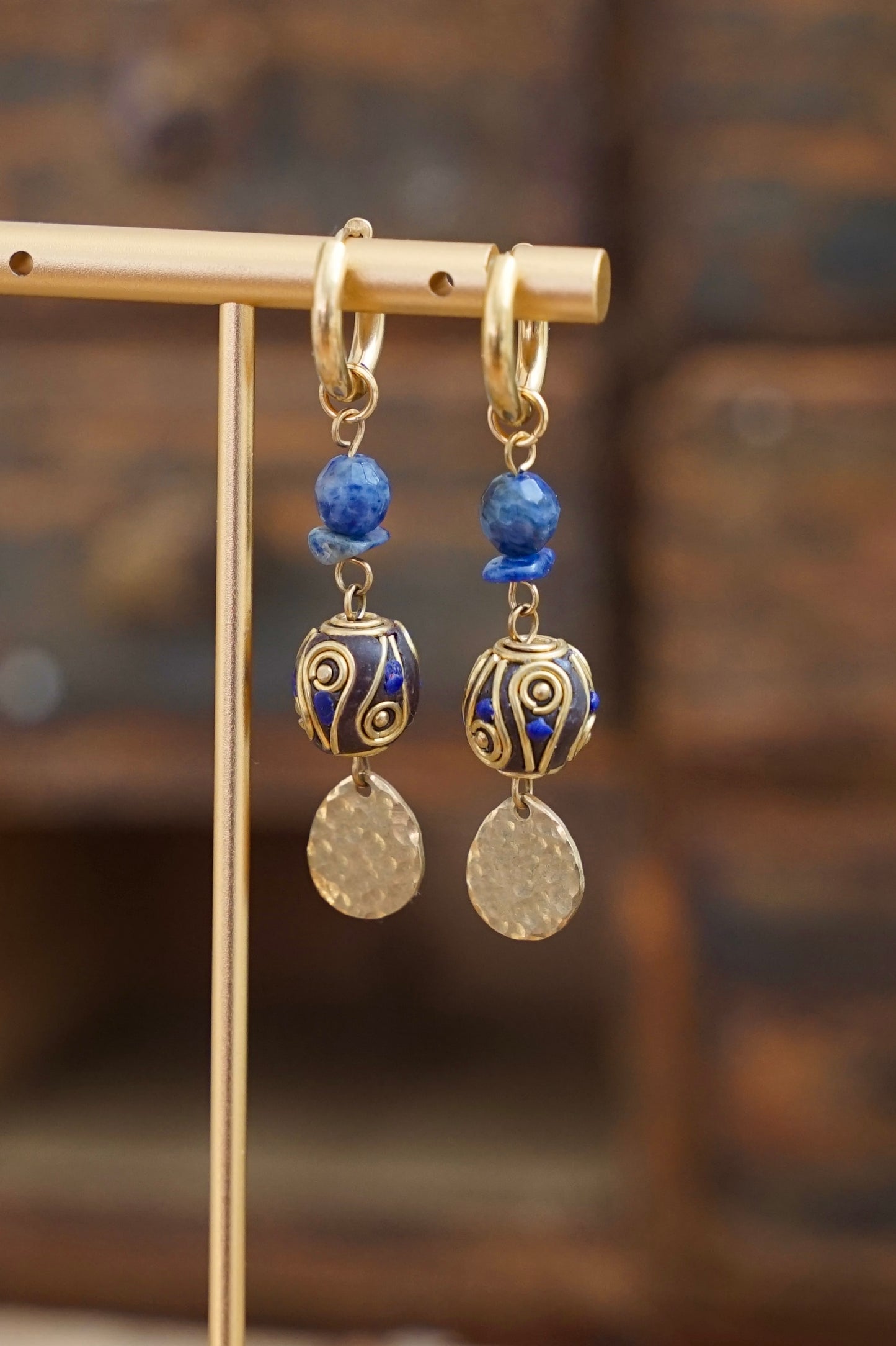 Blaues Karma Ohrringe