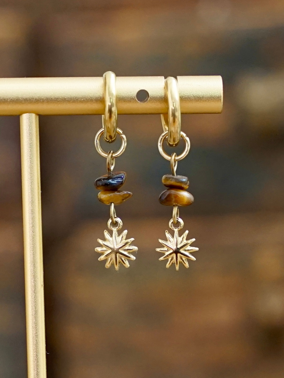 Aurea Ohrringe Tigerauge gold