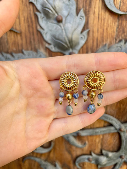 Mandala Earrings Blue 