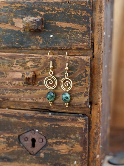Spiral Ohrringe Türkis gold