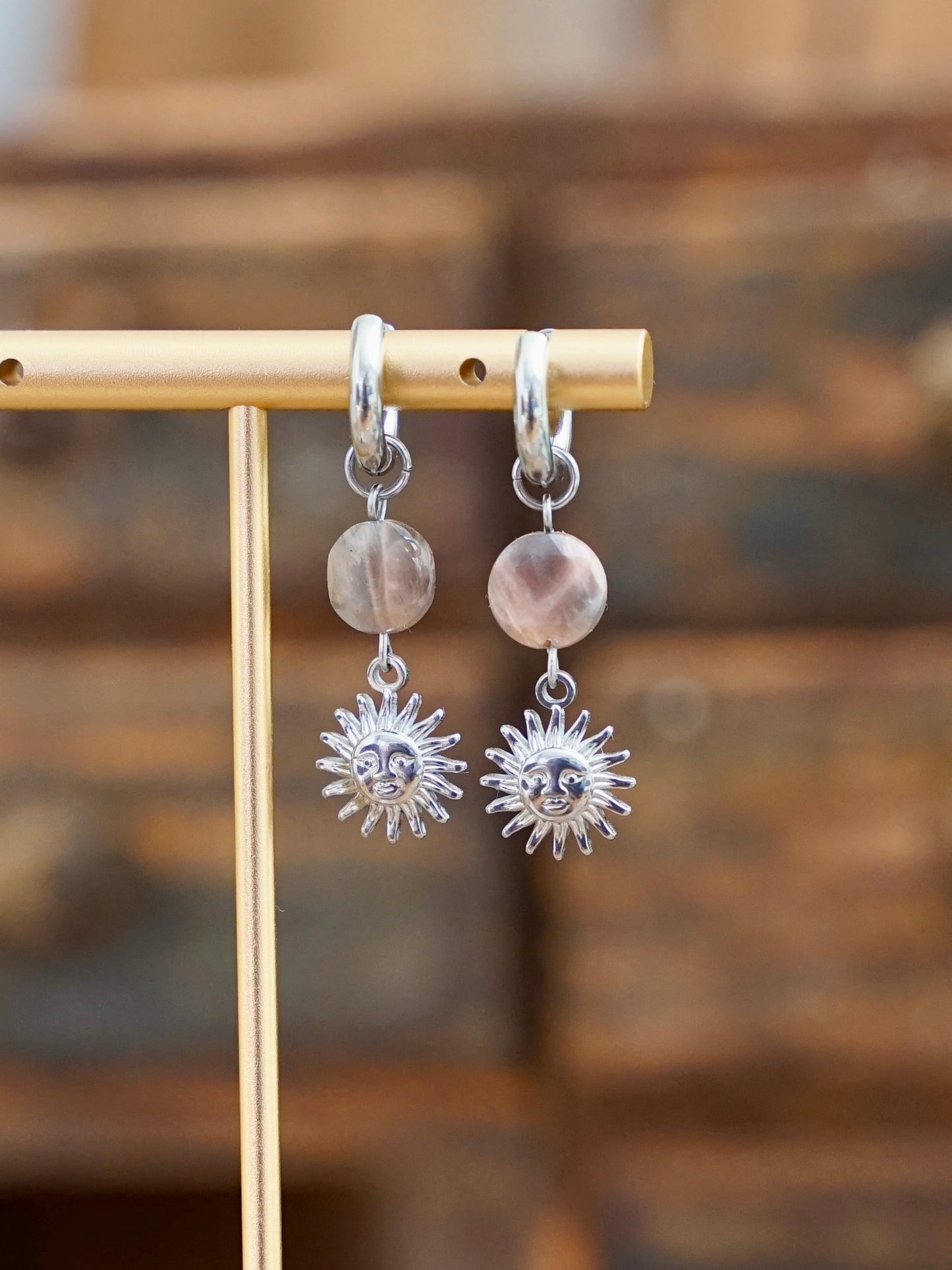 Anatera Ohrringe Mondstein silber