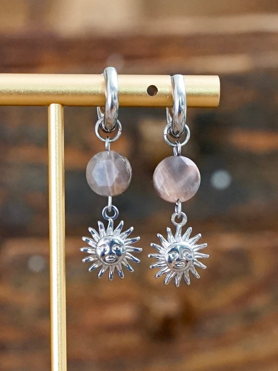 Anatera Ohrringe Mondstein silber