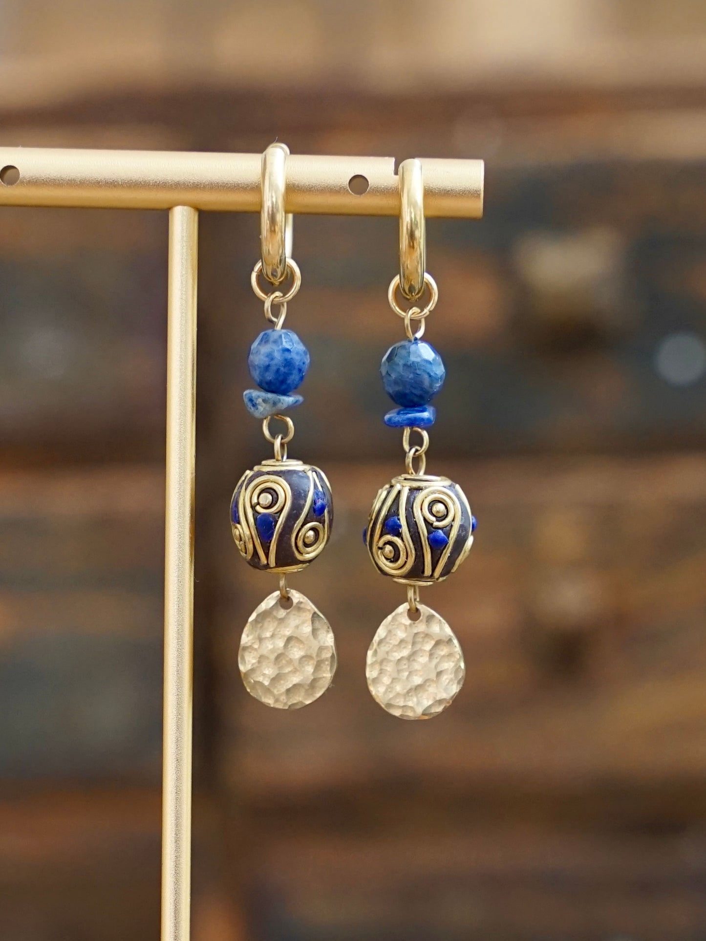 Blaues Karma Ohrringe