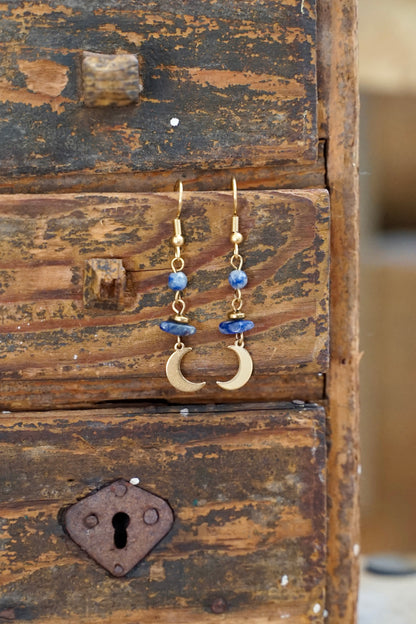 Lunea Sodalite Gold Earrings