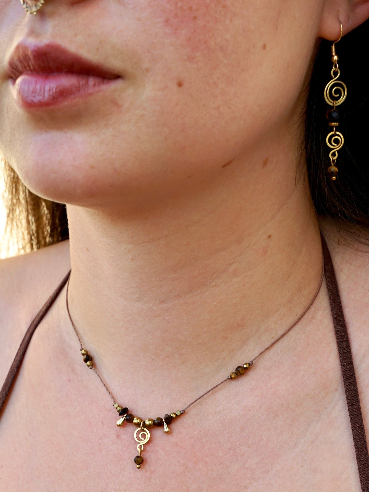 Terra Gold Set (Ohrringe & Kette)