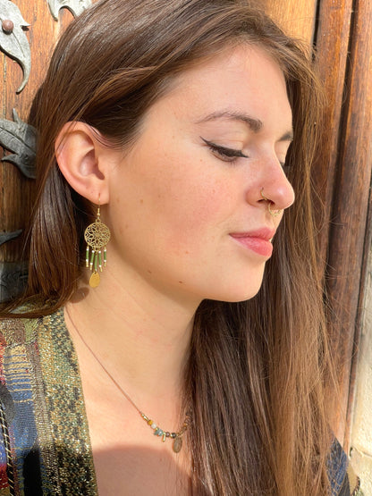 Dreamcatcher Earrings Green