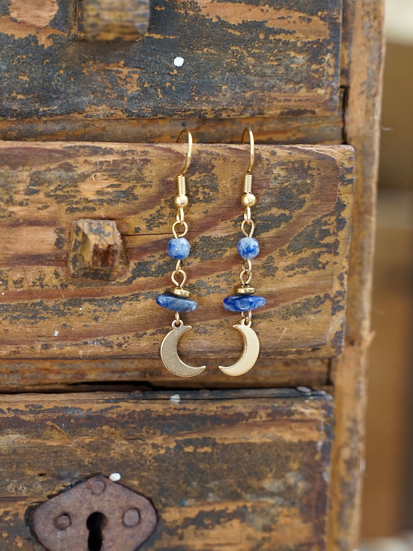 Lunea Ohrringe Sodalith gold