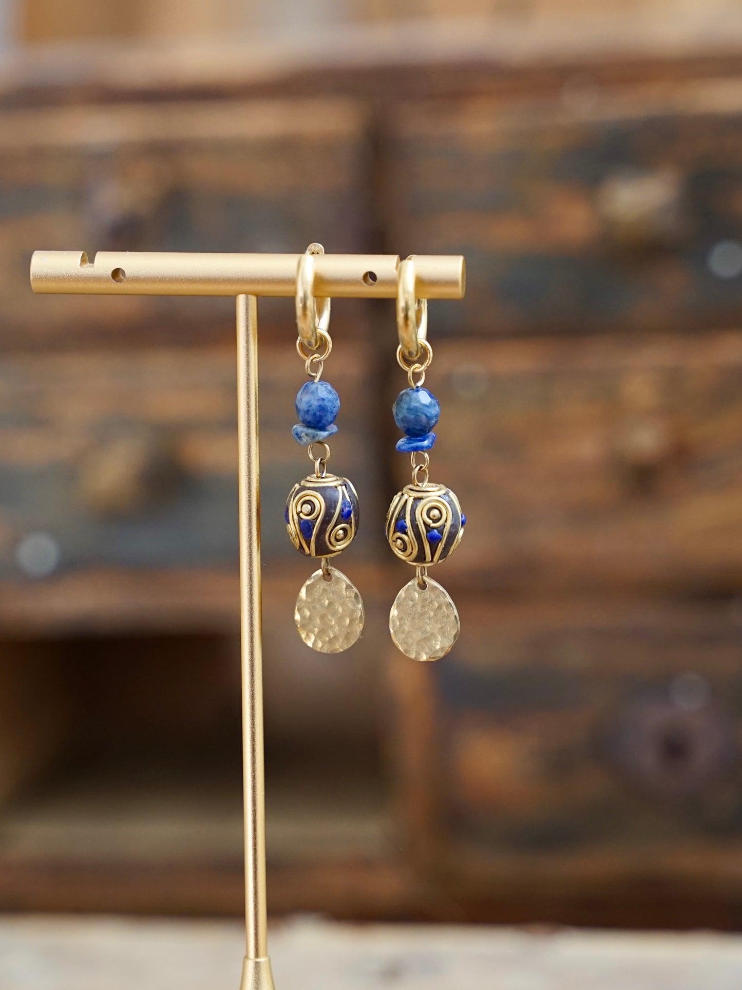 Blaues Karma Ohrringe