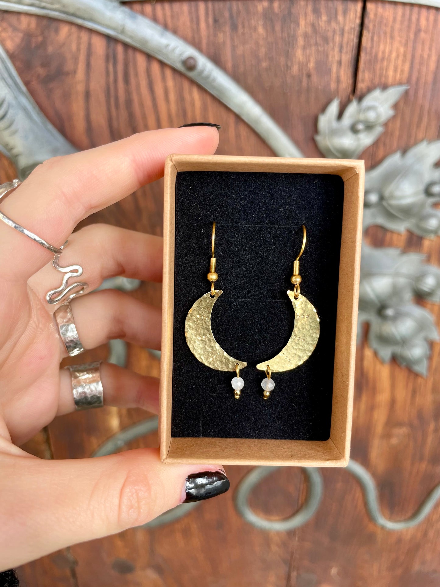 Boucles d'oreilles Luna pierre de lune