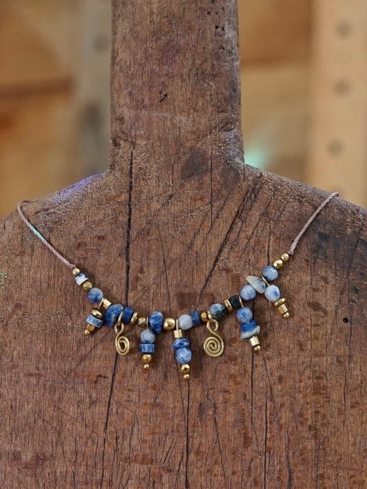 Elina Kette Sodalith gold