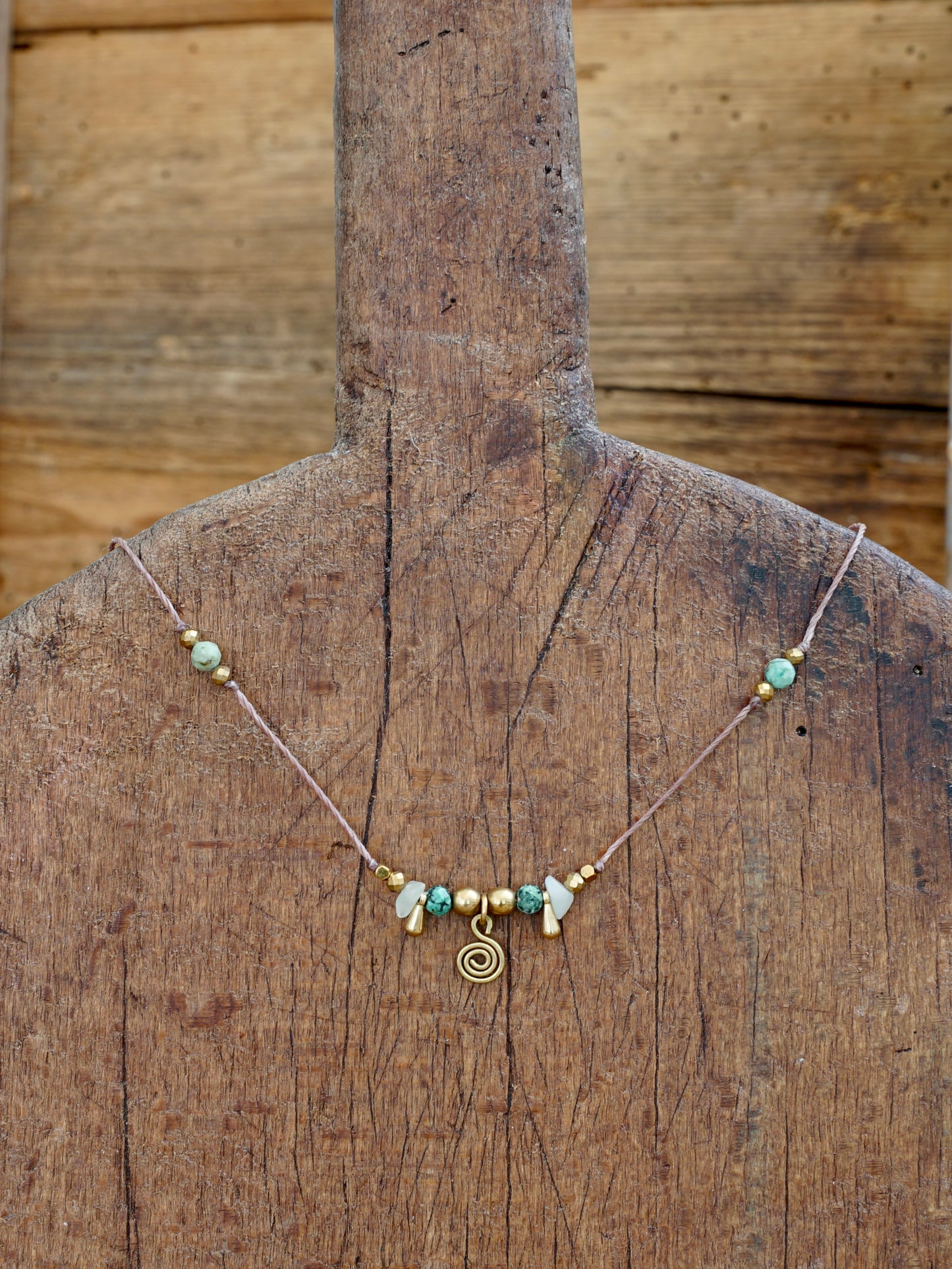 Spiral Kette Türkis gold