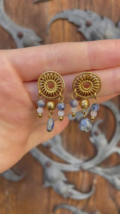Mandala Earrings Blue 